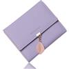Roulens Portafoglio in pelle PU borsa con RFID da donna con ciondolo foglia con cerniera