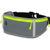 ONEFLOW Active Pro - Cintura da corsa per Xiaomi 14T, con 3 scomparti, traspirante, per sport, per jogging, cellulare, impermeabile, per corsa, colore: Grigio