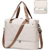 HPLQQ Borsone da Viaggio Donna Bagaglio a Mano Ryanair 40x30x20, Borsa Sportiva Borsone da Palestra con Scomparto per le Scarpe, Borsa da Weekend, Ospedale Parto, Danza,H01-Beige-Marrone