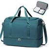 SEAFEW Borsone da Viaggio Extra Grande 45L, Bagaglio a Mano Borsa da Viaggio con Scomparto per le Scarpe, Borsa Sportiva Borsone da Palestra da Weekend,K03-Blu Pavone