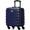 Flight Knight Valigie Rigide in ABS Leggere a 4 Ruote - Bagaglio a Mano Approvato per Oltre 100 Compagnie Aeree Come British Airways, Ryanair E Easyjet, Valigia Da Cabina 45x36x20cm
