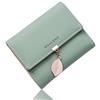 Roulens Portafoglio in pelle PU ROULENS per borsa con RFID lunga da donna con ciondolo foglia con cerniera, Verde