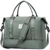 HPLQQ Grande Borsone da Viaggio Donna Bagaglio a Mano, Borsa Sportiva Borsone da Palestra con Scomparto per le Scarpe, Borsa da Weekend, Ospedale Parto, Danza, 50L,A04-Verde Militare