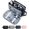 Chakipee Beauty Case da Viaggio, Beauty Uomo da Viaggio, Borsa da Toilette per Uomo e Donna Grande, Trousse con Maniglia Laterale, Astuccio Porta Tucchi, Borsa Cosmetica (Nero)