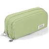 OFFCUP Astuccio Grande con 3 Scomparti, Portapenne Cancelleria Astucci Matite Trucco Borsa per Scuola Ufficio Bambina Ragazzi Studenti (Verde)