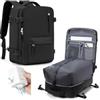 HPLQQ Zaino Ryanair 40x30x20 Zaino Sottovuoto da Viaggio con Pompa Aereo Bagaglio a Mano Borsa da Cabina per Uomo e Donna Lavoro e Scuola Casual Daypack Impermeabile per laptop 14",T-Nero