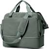 HPLQQ Borsone da Viaggio 40x20x25 Donna Bagaglio a Mano Ryanair 40x30x20, Borsa Sportiva Borsone da Palestra con Scomparto per le Scarpe, Borsa da Weekend, Ospedale Parto, Danza,C03-Verde militare