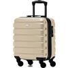 Flight Knight Valigie Rigide in ABS Leggere a 4 Ruote - Bagaglio a Mano Approvato per Oltre 100 Compagnie Aeree Come British Airways, Ryanair E Easyjet, Valigia Da Cabina 45x36x20cm