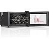FOHERE Frigorifero per 8 bottiglie, frigorifero da tavolo con porta in vetro, 22 litri LED + display digitale, frigorifero per bevande con porta in vetro, 8 - 18 °C, zona singola