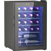 HOMCOM Cantinetta Vino Refrigerata 20 Bottiglie 53L 5-18℃, Luci LED, Nero