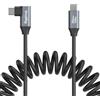 SMALLRIG Cavo Dati a Spirale USB C a USB C (da Dritto ad Angolato), Cavo USB C a 90 Gradi, Trasferimento Dati ad Alta Velocità da 20 Gbps, Supporto Ricarica Rapida PD 100 W - 4792