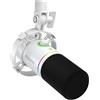 MAONO Microfono per podcast XLR/USB, microfono dinamico per PC, per registrazione, streaming, gioco e voce sopra, jack per cuffie, manopola di guadagno e controllo del volume-PD200X (bianco)