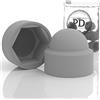 PD® Tappi di Protezione Esagonali M10 - Copertura per Viti Grigi in Plastica - Durevoli per Dadi e Teste di Vite - Coprivite Grigio - 50 Pz. (Larghezza Tra Le Piastre 17)