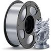ANYCUBIC Filamento PLA Seta 1,75 mm per Stampante 3D, PLA Silk con Precisione Dimensionale +/- 0,03 mm, Texture Setosa e Lucentezza, Materiali Ecologici (Silk Argento, 1KG)