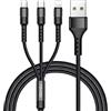 RAVIAD Multi Cavo di Ricarica 3 in 1 Multiplo Cavetto Micro USB Tipo C 2M