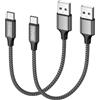 RAVIAD Cavo USB Type-C Corto [2Pezzi, 0.3m] Cavo USB C Ricarica Rapida 3A