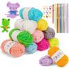 AUAUY Gomitolo di Lana Pastello,12 Colori Pacco di Lana,9 Uncinetto,Macaron