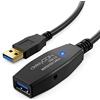deleyCON 5m Cavo Attivo USB 3.0 Prolunga Attiva con Amplificatore di Segnale USB3.0 Ripetitore Cavo di Prolunga USB3.0 PC Stampante Scanner per Computer Nero
