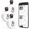 ORIA 3Pezzi Igrometro Termometro Wireless Bluetooth, Sensore di Temperatura e Umidità con Funzione di Esportazione dei Dati, Termometro da Interno Mini per iOS Android per Vino, Soggiorno, Casa