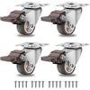 W B D WEIBIDA 25mm Rotelle per Mobili con 4 Freno, Capacità 45kg Ruote Girevoli a 360 Gradi, Gomma Ruote per Spostare Mobili, Tavolini, Scaffali per Piante, Scatole per Giocattoli, Set di 4