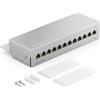 deleyCON CAT6 Patch Panel 12 Porte del Desktop & Montaggio a Parete - Schermato - Presa RJ45 12x - TIA568A TIA568B - Grigio Chiaro