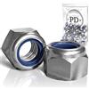 PD® Dadi Autobloccanti M5 (DIN 982 / ISO 7040) | Acciaio Inox A2 V2A | Esagonali Con Parte di Bloccaggio in Plastica | Set di Arresto | 100 Pezzi