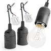 greate 3x attacco E27 nero con connettore rapido - portalampada con scarico della trazione per cantieri - per ristrutturazione max. 60 W 250 V
