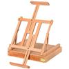 HOMCOM Cavalletto in Legno di Faggio con Cassetto 42x36x12.5 cm Color Legno