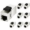 OFFCUP 8 Pezzi Adattatore Rj45, Accoppiatore Di Rete,Connettore Di Estensione Lan Accoppiatore in Linea Schermato per Connettore Estensore Cavo Ethernet Cat6a/Cat6/Cat5e/Cat5 - Da Femmina a Femmina