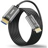 OFFCUP Cavo HDMI Fibra Ottica 10M HDMI 4K Ultra Alta Velocità Cavo 2.1 48Gbps Supporta 8K@60Hz 4K@240Hz con eARC Dolby Compatibile con Blu-ray TV Box HDTV Proiettore Console di Gioco AVR