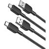 ANKER Cavo USB C, confezione da 2, 90cm, 310 caricabatterie ricarica rapida per iPhone 16, 16 Plus, 16 Pro, 16 Pro Max, Samsung Galaxy Note 10 Note 9/S10+ S10, LG V30(USB 2.0, nero)