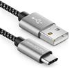 deleyCON 1m Nylon USB-C Ricarica Dati USB Tipo C Connettori Metallo Ricarica & Sincronizzazione Smartphone