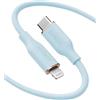Anker Powerline III Flow, Cavo USB-C-Lightning per iPhone 12 PRO Max/12/11 PRO/X/XS/XR/8 Plus, AirPods PRO, (180cm) [Certificato MFi], Silicone, Azzurro