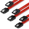 deleyCON 3x 50cm SATA 3 Nylon Cavi Set Cavo Dati 6 Gbit/s Cavo di Collegamento Cavo di Attacco Scheda Madre HDD SSD Disco Rigido 2 Spina S-ATA Dritta Rosso