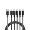 Anker cavo usb type-c, 331 confezione da 5 cavo usb c, doppio nylon intrecciato da USB C a USB 2.0, cavo di ricarica per iPhone 15/15Plus/15 Pro/15 ProMax Samsung Galaxy S10 S10+, LG V30(180cm)