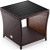 Casaria Tavolino in Polyrattan Piano in WPC 45x45x40cm Altezza regolabile Tavolo Basso da Giardino