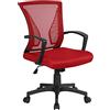 Yaheetech Sedia da Ufficio Scrivania Ergonomica Lombare Portata 136kg Rosso