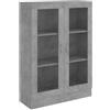 vidaXL Armadietto Vetrina Grigio Cemento 82,5x30,5x115 cm Multistrato