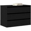 vidaXL Mobile con Cassetti 3-Cassetto Nero 80 x 41 x 58 cm | Tanta roba per tenere tutto in ordine, Uno stile elegante per dare una marcia in più alla camera da letto,