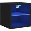 vidaXL Tv-wandmeubel met LED-verlichting 30x28,5x30 cm zwart