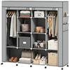 HOMCOM Armadio Portatile Guardaroba Ruote 166x42.5x167cm Grigio Scuro
