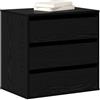 vidaXL Mobile con Cassetti 3-Cassetto Nero 61 x 41 x 58 cm