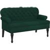 vidaXL Panca con Schienale Verde Scuro 119,5x64,5x75 cm in Velluto