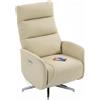 HOMCOM Poltrona Relax Elettrica Reclinabile 160° con Poggiapiedi, Beige
