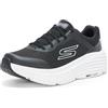 Skechers Donna Max Cushioning Endeavour Canova Trainers, Black Synthetic/White Trim, 38.5 EU
