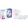 BRITA Caraffa filtrante 2.4L Marella Bianco + 6 Filtri MAXTRA PRO (filtra PFAS)