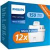 Philips Filtro acqua Micro X-Clean 12-pack (filtra PFAS) compatibile con BRITA Maxtra+
