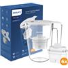 Philips Caraffa filtrante 2,6L + 6 Filtri a Micro X-Clean (filtra PFAS) AWP2933WHT6