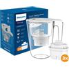 Philips Caraffa filtrante 3,4L + 3 Filtri Micro X-Clean (filtra PFAS) AWP2953WHT3