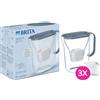 BRITA Caraffa filtrante 2.4L Style Essential Blu Pietra + 3 Filtri BRITA MAXTRA PRO
